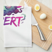 Gehirnnebel-Level: Experte – Perimenopause-Humor Geschirrtuch (Viertel Falte)