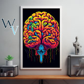 Gehirnpsychedelische Kunst Poster