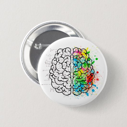 Gehirnpsychologie Button (Vorne & Hinten)