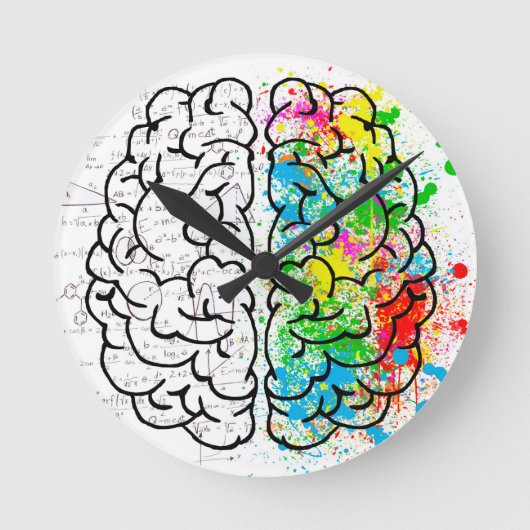 Gehirnpsychologie Runde Wanduhr (Vorderseite)