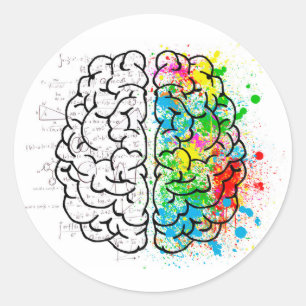 Gehirnpsychologie Runder Aufkleber