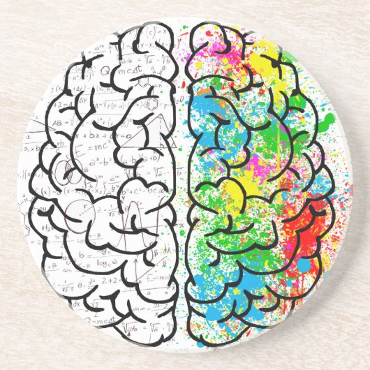 Gehirnpsychologie Sandstein Untersetzer (Vorne)