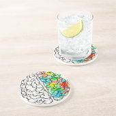 Gehirnpsychologie Sandstein Untersetzer (Seite)