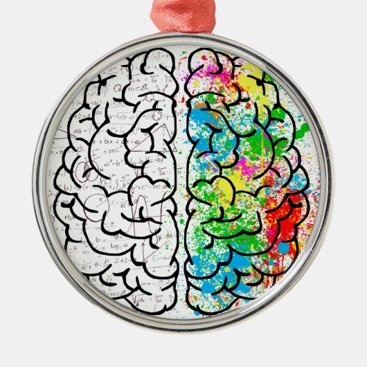 Gehirnpsychologie Silbernes Ornament (Vorne)