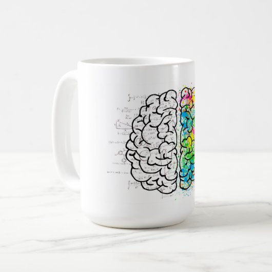 Gehirnpsychologie zeichnend Idee Kaffeetasse (Vorderseite Links)