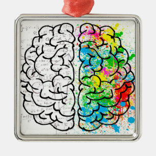 Gehirnpsychologie zeichnend Idee Ornament Aus Metall