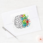 Gehirnpsychologie zeichnend Idee Quadratischer Aufkleber (Umschlag)