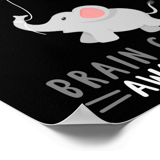 Gehirntumor Bewusstsein Elephant Hirntumor Grau Poster (Ecke)