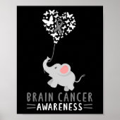 Gehirntumor Bewusstsein Elephant Hirntumor Grau Poster (Vorne)