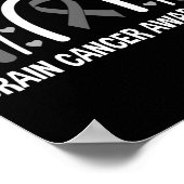 Gehirntumor Bewusstsein Rainbow Brain Tumorgrau Poster (Ecke)