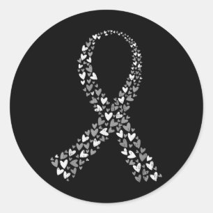Gehirntumorbewusstsein Gehirntumor Gray Ribbon Män Runder Aufkleber