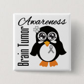 Gehirntumorbewusstsein Pinguin Button (Vorderseite)