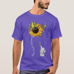 Gehirntumorbewusstsein Sonnenblumen Elefanten Männ T-Shirt