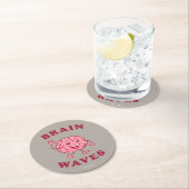 Gehirnwellen Runder Pappuntersetzer (Vor Ort)