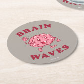 Gehirnwellen Runder Pappuntersetzer (Angewinkelt)