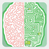 Gehirnzirkuliervektor Quadratischer Aufkleber (Vorderseite)