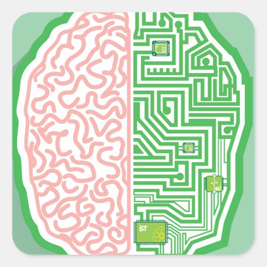 Gehirnzirkuliervektor Quadratischer Aufkleber (Vorderseite)