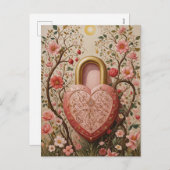 Gehobenes Herz Feiertagspostkarte (Vorne/Hinten)