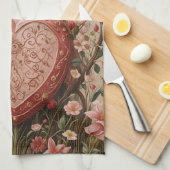 Gehobenes Herz Geschirrtuch (Viertel Falte)