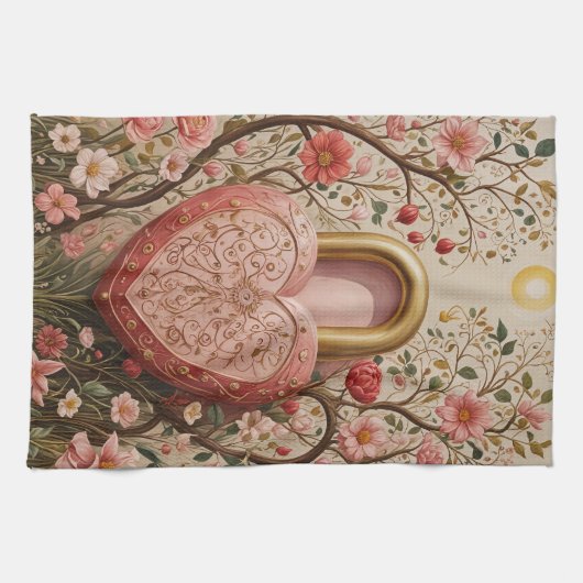 Gehobenes Herz Geschirrtuch (Horizontal)