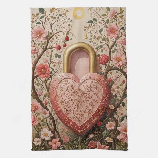 Gehobenes Herz Geschirrtuch (Vertikal)