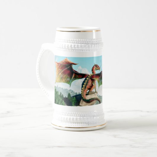 Gehockter Drache Bierglas (Vorderseite Links)