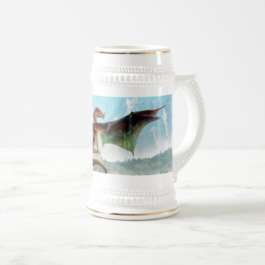 Gehockter Drache Bierglas (VorderseiteRechts)