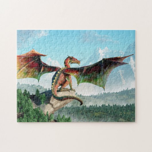 Gehockter Drache Puzzle (Horizontal)