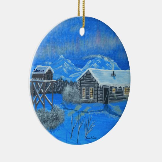 Gehöft Alaskas Bush Keramikornament (Rechts)