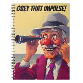 Gehorche diesem Impulse, alter Mann mit Spyglass,  Notizblock