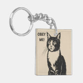 "Gehorche mir" Cat Keyring - für Feline Overlords Schlüsselanhänger (Vorderseite links)