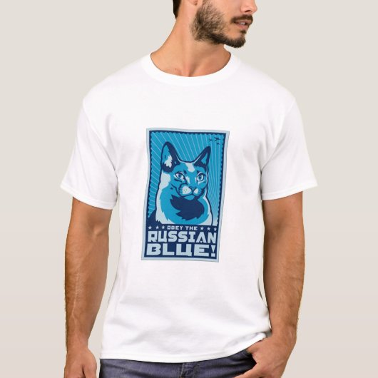 Gehorchen Sie dem russischen Blau T-Shirt (Vorderseite)