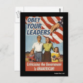 Gehorchen Sie Ihren Führern Propaganda Postkarte (Vorne/Hinten)