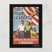 Gehorchen Sie Ihren Führern Propaganda Postkarte (Vorderseite)
