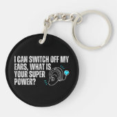 Gehörhaftes Bewusstsein - Cochlear Implant Super P Schlüsselanhänger (Rückseite)