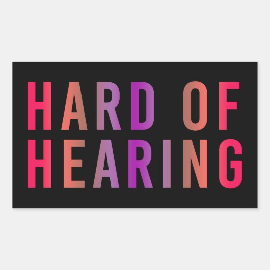Gehörhart, Hörverlust, Tod Rechteckiger Aufkleber (Vorderseite)