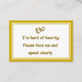 Gehörhart mit Kontaktinformationen Visitenkarte (Vorderseite)