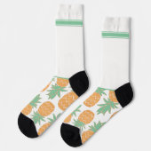Gehörlos Wild Weiß Grün mit Ananas Socken (Linkes Detail)