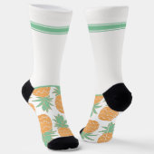 Gehörlos Wild Weiß Grün mit Ananas Socken (Gewinkelt)