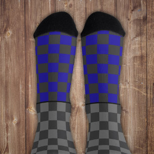 Gehörlos Wilder Karo grau auf grau Socken