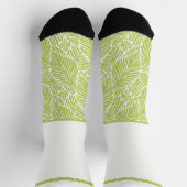 Gehörlos wildes, hellgrünes Blattmuster mit Weiß Socken (Oben)