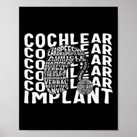Gehörlose Bewusstsein Tod Cochlear Implant ASL H Poster (Vorne)