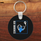 Gehörlose Bewusstsein Tod Cochlear Implant ASL H Schlüsselanhänger (Vorderseite)
