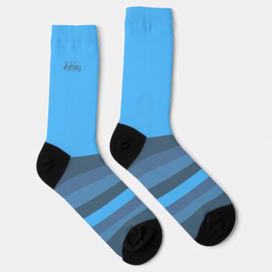 Gehörlose Streifen in Maya Blue Socken (Rechts)