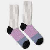 Gehörlose Streifen mit vier Apfelfeldern Socken (Rechts)