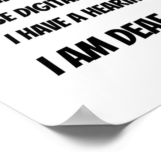 Gehörlose und hörbehinderte Büros oder Zuhause Poster (Ecke)