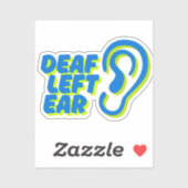 Gehörloser links Ohruntergrund Aufkleber (Blatt)