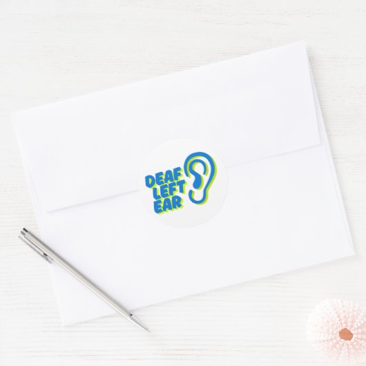 Gehörloser links Ohruntergrund Runder Aufkleber (Umschlag)