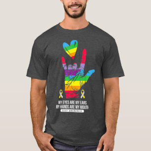 Gehörloses Bewusstsein Hand Gehörlosigkeit Hörv T-Shirt