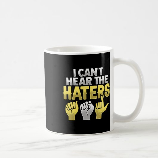 Gehörloses Gehörbewusstsein der Hand Gesture Kaffeetasse (Rechts)